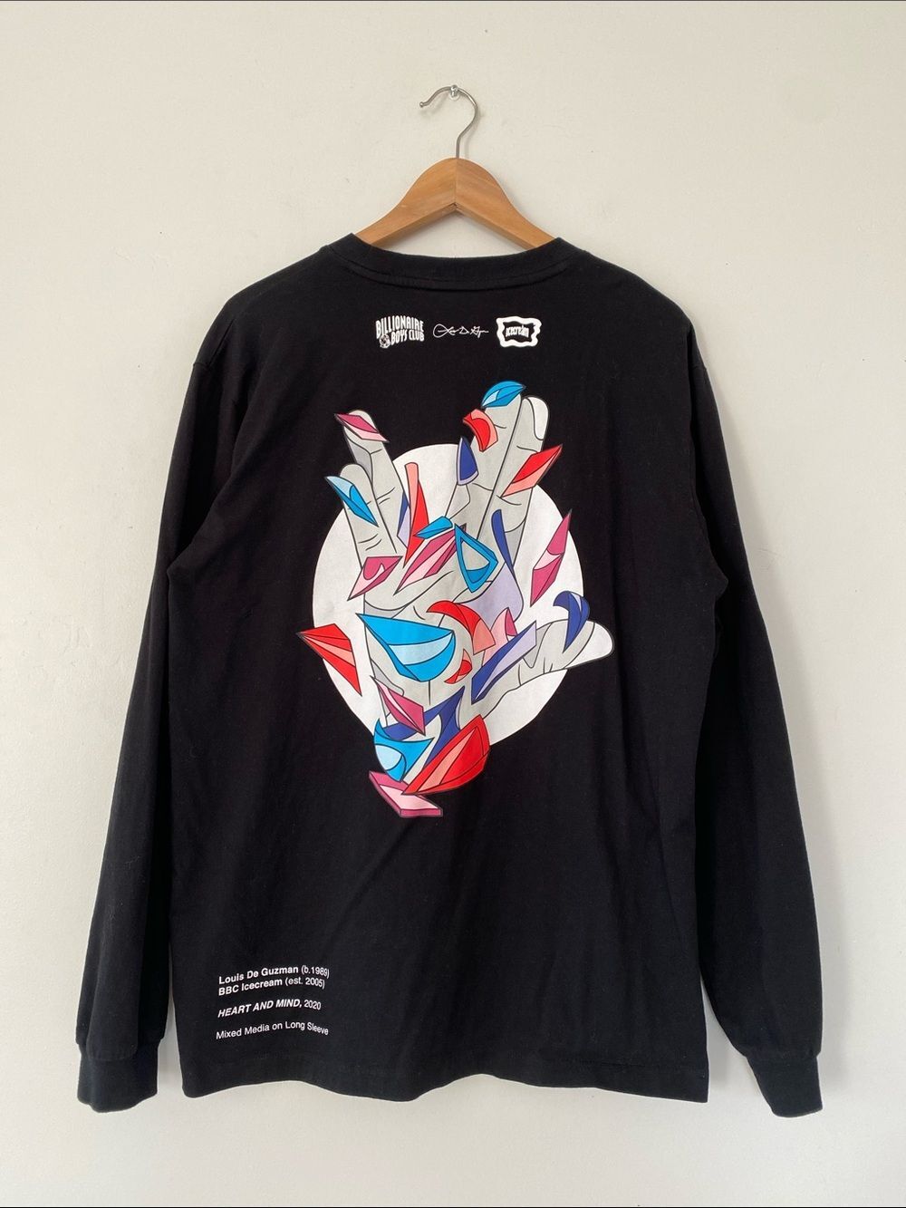 Billionaire Boys Club Black Both-Side Graphic Long-Sleeve Tee Multicolor Sz L